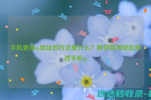 手机更换ip地址的方法是什么？教你如何轻松修改手机ip_站长新闻
